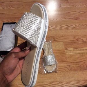 Wishing on a Star Slides / Sandals in White